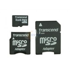 SD Micro 8GB Class6 Transcend +SD Adapter/SD mini Adapter